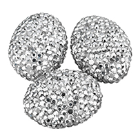Rhinestone Clay Pave Beads, Oval, with rhinestone Approx 0.5mm 