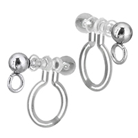 Stainless Steel Clip On Earring Finding, with Plastic, with loop, original color Approx 2mm 