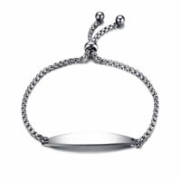Stainless Steel Chain Bracelets, adjustable & box chain & for woman, original color, 2.2mm, 7.3mm Approx 4-9 Inch 
