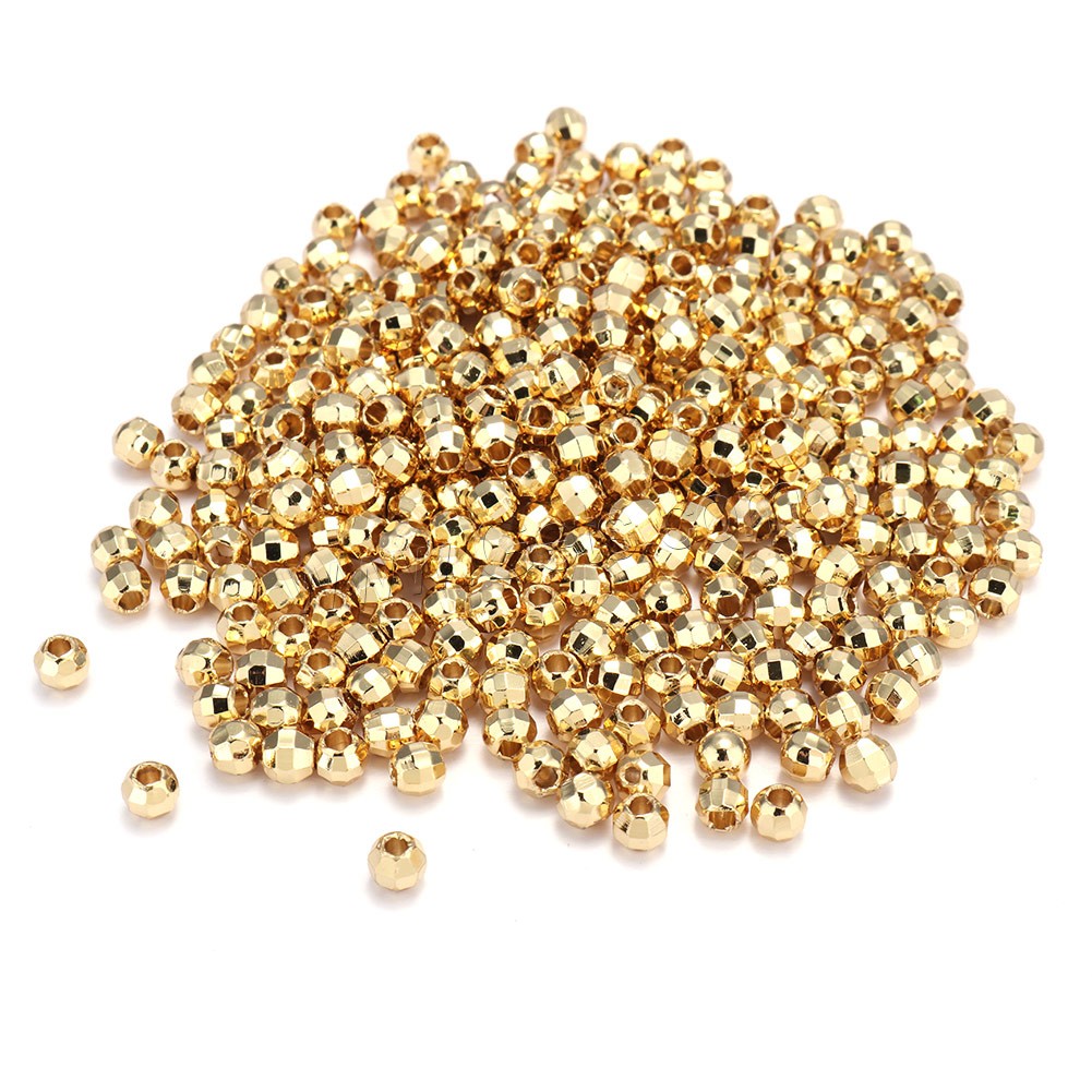 Facettierte Messing Perlen, Trommel, plattiert, verschiedene Größen vorhanden, keine, ca. 1000PCs/Tasche, verkauft von Tasche