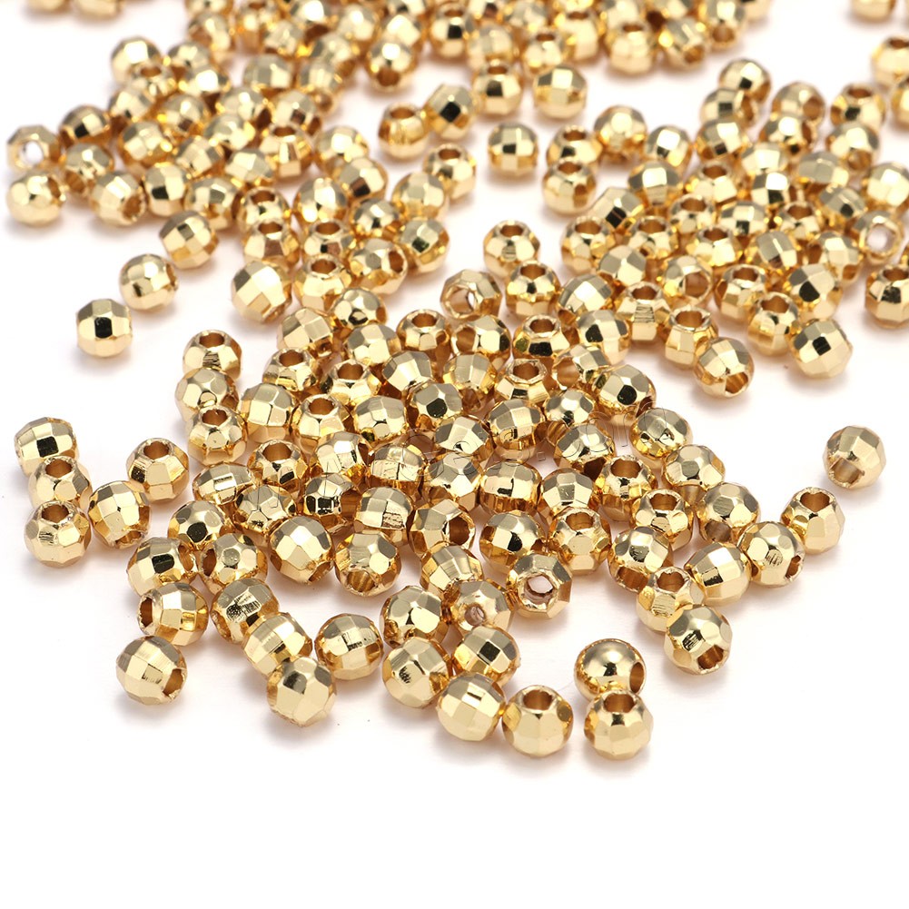 Facettierte Messing Perlen, Trommel, plattiert, verschiedene Größen vorhanden, keine, ca. 1000PCs/Tasche, verkauft von Tasche