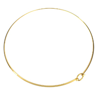 Edelstahl -Kragen-Halskette, goldfarben plattiert, für Frau, 14mm,3mm, Innendurchmesser:ca. 144mm, verkauft von PC