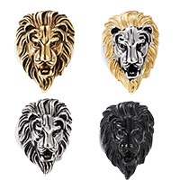 Bague homme en acier inoxydable, lion, Placage, normes différentes pour le choix & pour homme & noircir, plus de couleurs à choisir 5mm, Vendu par PC