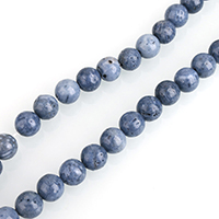 Perles en corail naturel, Rond, normes différentes pour le choix, bleu Environ 0.5-2mm Environ 16 pouce, Vendu par brin