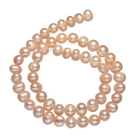 Round Cultured Freshwater Pearl Beads, natural, pink, Grade A, 7-8mm Approx 0.8mm Approx 15.3 Inch 