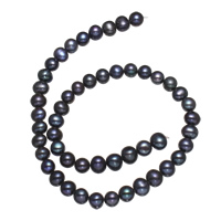 Potato Cultured Freshwater Pearl Beads, blue, 8-9mm Approx 0.8mm Approx 16 Inch 