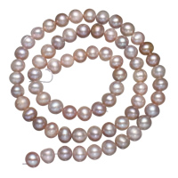 Round Cultured Freshwater Pearl Beads, Slightly Round, natural, purple, 6-7mm Approx 0.8mm Approx 15 Inch 