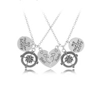 Unisex Necklace, Zinc Alloy, with 1.9inch extender chain, word best friend, platinum color plated, with heart pattern & oval chain & enamel   Approx 19.6 Inch 