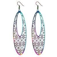 Stainless Steel Drop Earring, iron earring hook, with painted & for woman 