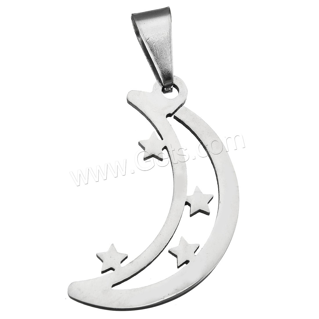 Stainless Steel Pendants, Moon and Star, different size for choice, original color, Sold By PC