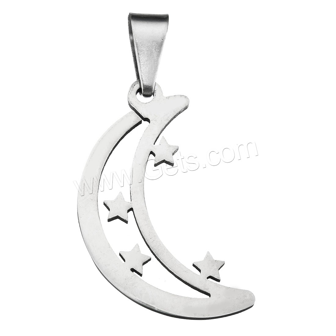 Stainless Steel Pendants, Moon and Star, different size for choice, original color, Sold By PC