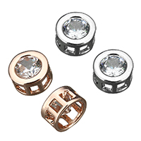 perle en laiton et zircone cubique , Placage, multihole & avec zircone cubique, plus de couleurs à choisir Environ 2mm, Vendu par PC