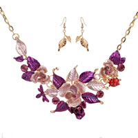 Rhinestone Zinc Alloy Jewelry Set, earring & necklace, plated, with rhinestone lead & cadmium free, 500mm Approx 19.5 Inch 
