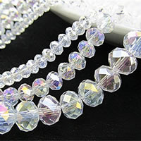 Perles en cristal mixte, Placage coloré, normes différentes pour le choix & facettes Environ 0.5-1.2mm, Vendu par sac