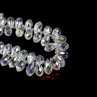 Gemischte Kristall Perlen, bunte Farbe plattiert, facettierte, 6x12mm, Bohrung:ca. 1-2mm, ca. 100PCs/Tasche, verkauft von Tasche