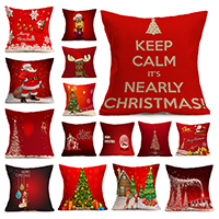 Funda de almohada, Tela de algodón, Cuadrado, Joyas de Navidad & diferentes patrones para la opción, 450x450mm, Vendido por UD[