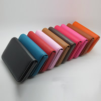 Name Card Holder, PU Leather, with Stainless Steel, Rectangle 