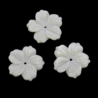 Белые бусины, Пресноводные оболочка, Форма цветка, белый отверстие:Приблизительно 1.5mm, продается PC