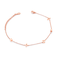 Stainless Steel Anklets Jewelry, 316 Stainless Steel, with 2Inch extender chain, rose gold color plated, oval chain & for woman Approx 7.5 Inch 
