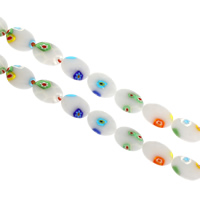 Millefiori Slice Lampwork Beads, Millefiori Lampwork, Flat Oval, handmade Approx 1mm Approx 14.5 Inch, Approx 