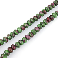 Perles en rouge vert, Rubis en Zoïsite, rondelle, teints Environ 1mm Environ 15 pouce, Environ Vendu par brin