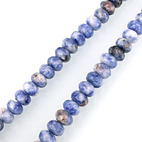 Blauer Fleck Perlen, blauer Punkt, Rondell, facettierte, 5x8mm, Bohrung:ca. 1mm, Länge:ca. 15 ZollInch, ca. 75PCs/Strang, verkauft von Strang