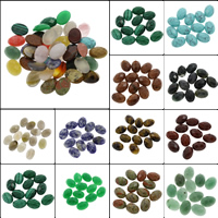 Cabochons en pierres précieuses, pierre gemme, ovale plat, différents matériaux pour le choix & facettes faites à la maindécalque Vendu par PC