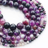 Natural Lace Agate Beads, Synthetic Agate, Round, synthetic purple Approx 15 Inch 
