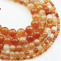 Perles Agates rouges naturelles, agate rouge, Rond, normes différentes pour le choix Environ 15 pouce, Vendu par brin