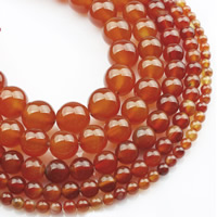 Perles Agates rouges naturelles, agate rouge, Rond, normes différentes pour le choix Environ 15 pouce, Vendu par brin