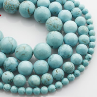 Perles en Turquoise naturelle, Rond, normes différentes pour le choix, vert Environ 15 pouce, Vendu par brin