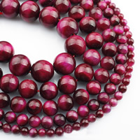 Tiger Eye Beads, Round, natural rose carmine Approx 15 Inch 