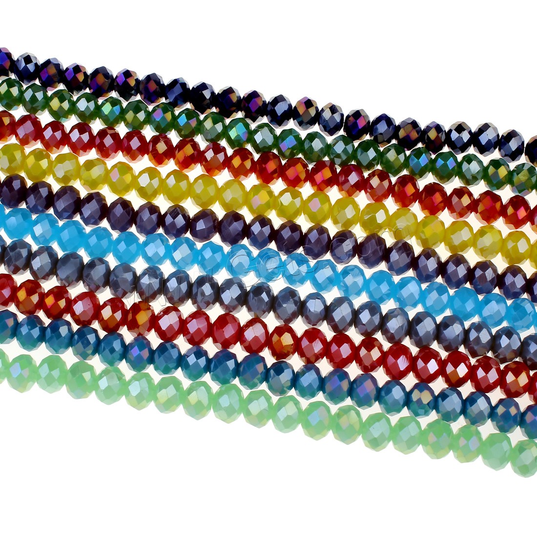 El Abalorio De Cristal Mixto, chapado en color AB, diverso tamaño para la opción & facetas, más colores para la opción, agujero:aproximado 1mm, longitud:aproximado 15 Inch, Vendido por Sarta