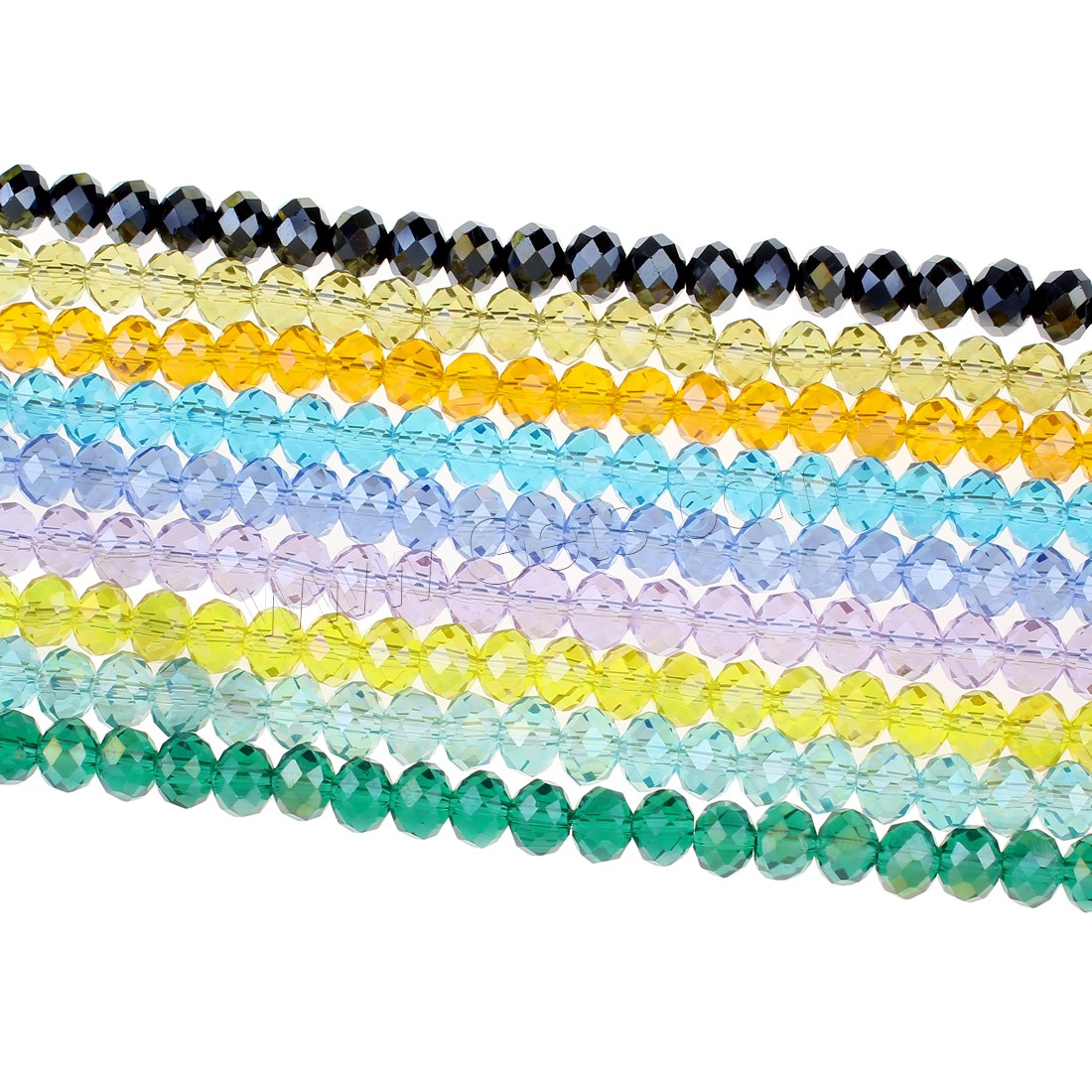Mixed Crystal Beads, AB color plated, different size for choice & faceted, more colors for choice, Hole:Approx 1mm, Length:Approx 15 Inch, Sold By Strand