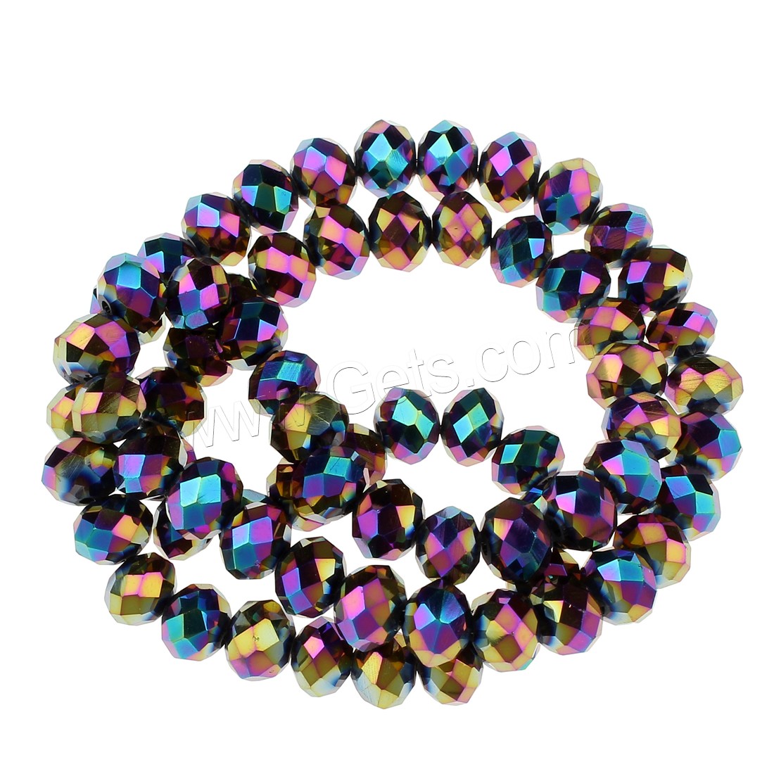 Gemischte Kristall Perlen, plattiert, verschiedene Größen vorhanden & facettierte, mehrere Farben vorhanden, Bohrung:ca. 1mm, Länge:ca. 15 ZollInch, verkauft von Strang