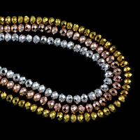Las Perlas De Hematites Sin Magnético, Hematita no magnética, chapado, más colores para la opción, 5.5x3.5x5.5mm, agujero:aproximado 1mm, longitud:aproximado 15.5 Inch, aproximado 114PCs/Sarta, Vendido por Sarta