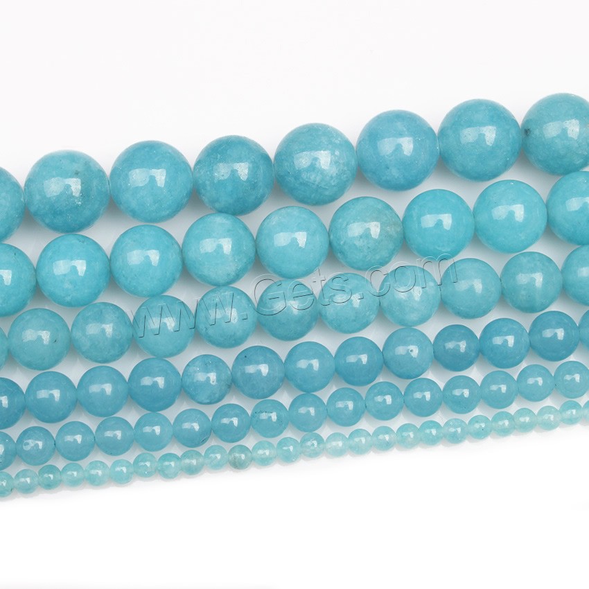 Abalorios de Calcedonia Azul , Esférico, diverso tamaño para la opción, longitud:aproximado 15.5 Inch, Vendido por Sarta