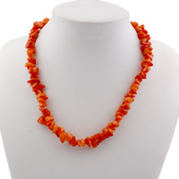 Natural Coral Necklace, iron lobster clasp Approx 1mm Approx 16.5 Inch 