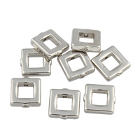 Perlas de aleación de zinc marco, Cuadrado, chapado, más colores para la opción, 6x6x2.5mm, agujero:aproximado 8mm, 1000PCs/Bolsa, Vendido por Bolsa
