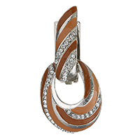 Zinc Alloy Fold Over Clasp, silver color plated, enamel & with rhinestone  Approx 3mm 