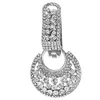 Zinc Alloy Fold Over Clasp, silver color plated, with rhinestone Approx 3mm 
