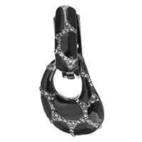 Zinc Alloy Fold Over Clasp, plumbum black color plated, enamel & with rhinestone  Approx 3mm 
