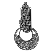 Zinc Alloy Fold Over Clasp, plumbum black color plated, with rhinestone  Approx 2mm 