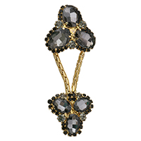 Zinc Alloy Fold Over Clasp, with Crystal, gold color plated, with rhinestone  Approx 1.5mm 