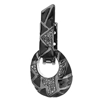 Zinc Alloy Fold Over Clasp, plumbum black color plated, enamel & with rhinestone  Approx 2mm 