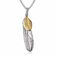 Stainless Steel Feather Pendant, plated, for man, 59mm Approx 1-3mm 