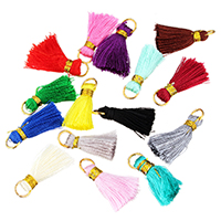 Iron Tassel Pendant, with Nylon Cord, gold color plated Approx 2.5mm 