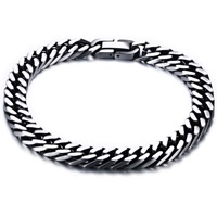 Men Bracelet, Stainless Steel & curb chain & for man & blacken Approx 8 Inch 