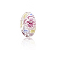 Fashion Lampwork European Bead, Rondelle, antique silver color plated, brass single core without troll, 8u00d714mm Approx 4.5mm 