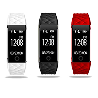 TROZUM® Smart Watch, silicone, avec verre & acier inoxydable, Placage, Résistant à l’eau de vie & Mesure du rythme cardiaque & moniteur de sommeil & Podomètre 3D & écran tactile, plus de couleurs à choisir Environ 9.2 pouce, Vendu par PC
